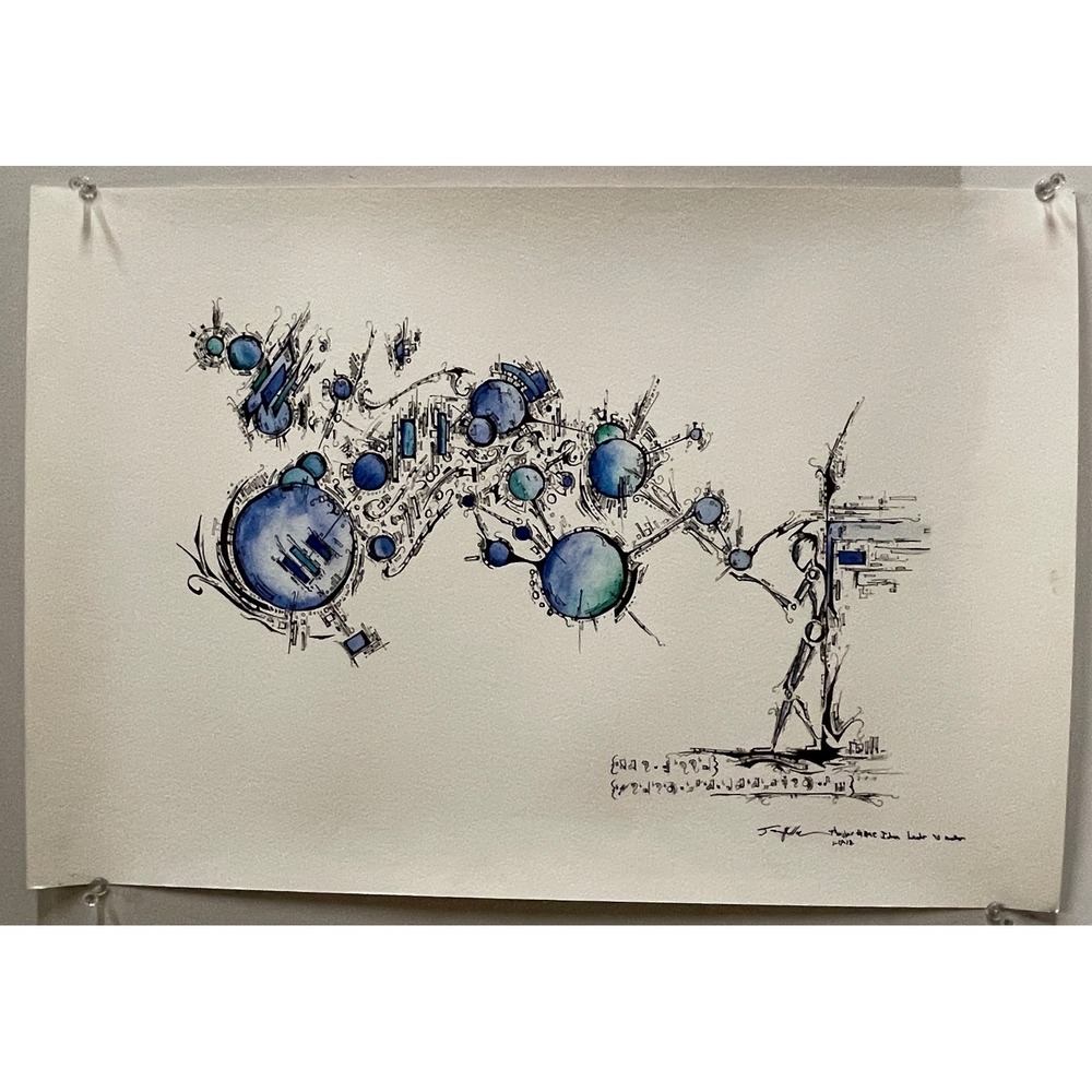 Tony Hollums Signed Print Thoughts One Idea Leads to Another 2018 Art 19x13